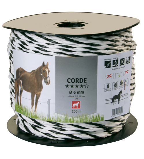 Corde de clôture électrique diamètre 6 mm