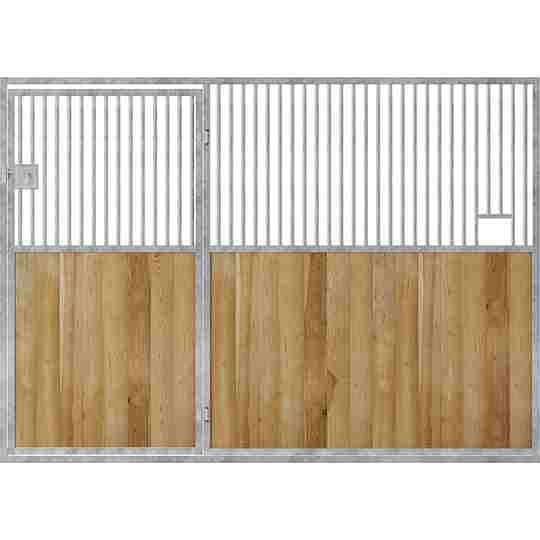 Porte de box battante pour façade à barreaux, vu sur fond blanc.