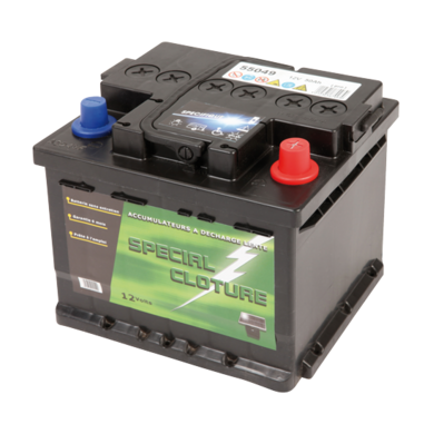 Accumulateur spécial pour clôture électrique modèle 12 V 60 Ah.
