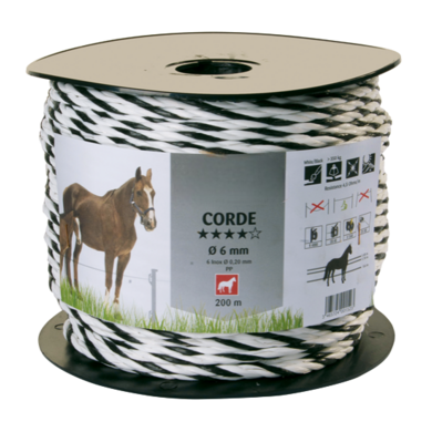 Corde de clôture électrique diamètre 6 mm