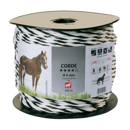 Corde de clôture électrique diamètre 6 mm