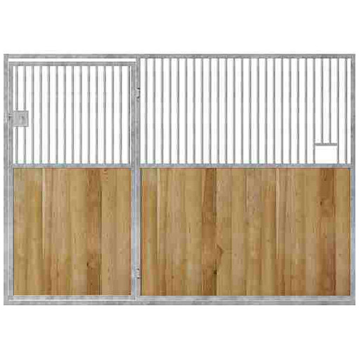 Porte de box battante pour façade à barreaux, vu sur fond blanc.