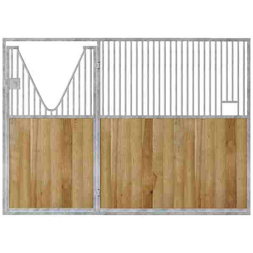 Porte de box battante pour façade avec col de cygne, vu sur fond blanc.