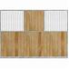Séparation de boxes pour chevaux en bois, avec 2 angles, sur fond blanc.